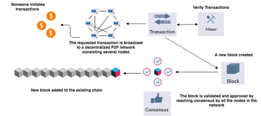 process flow of a blockchain network